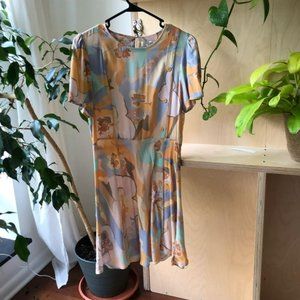 Pastel 70s print dress